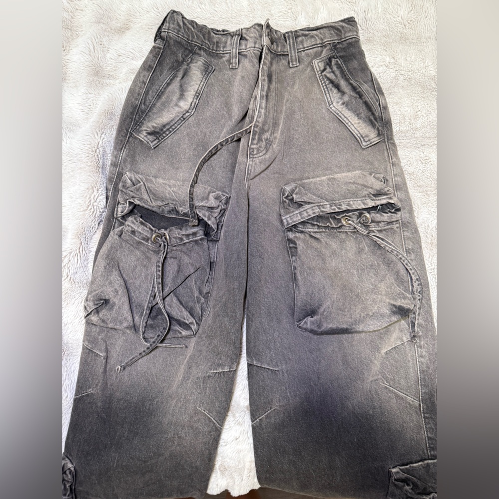 Zara unisex Washed Gray Relaxed Jeans